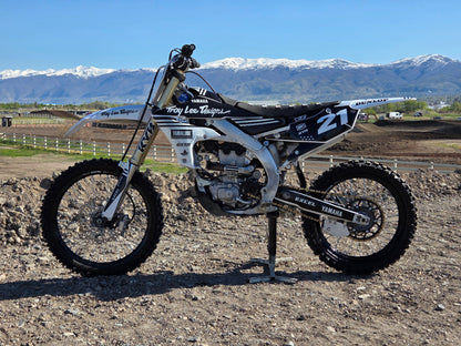 YZ250F at dirtbike track with a CONETIC MOTO CO. Active-Tension Chain Guard equipped