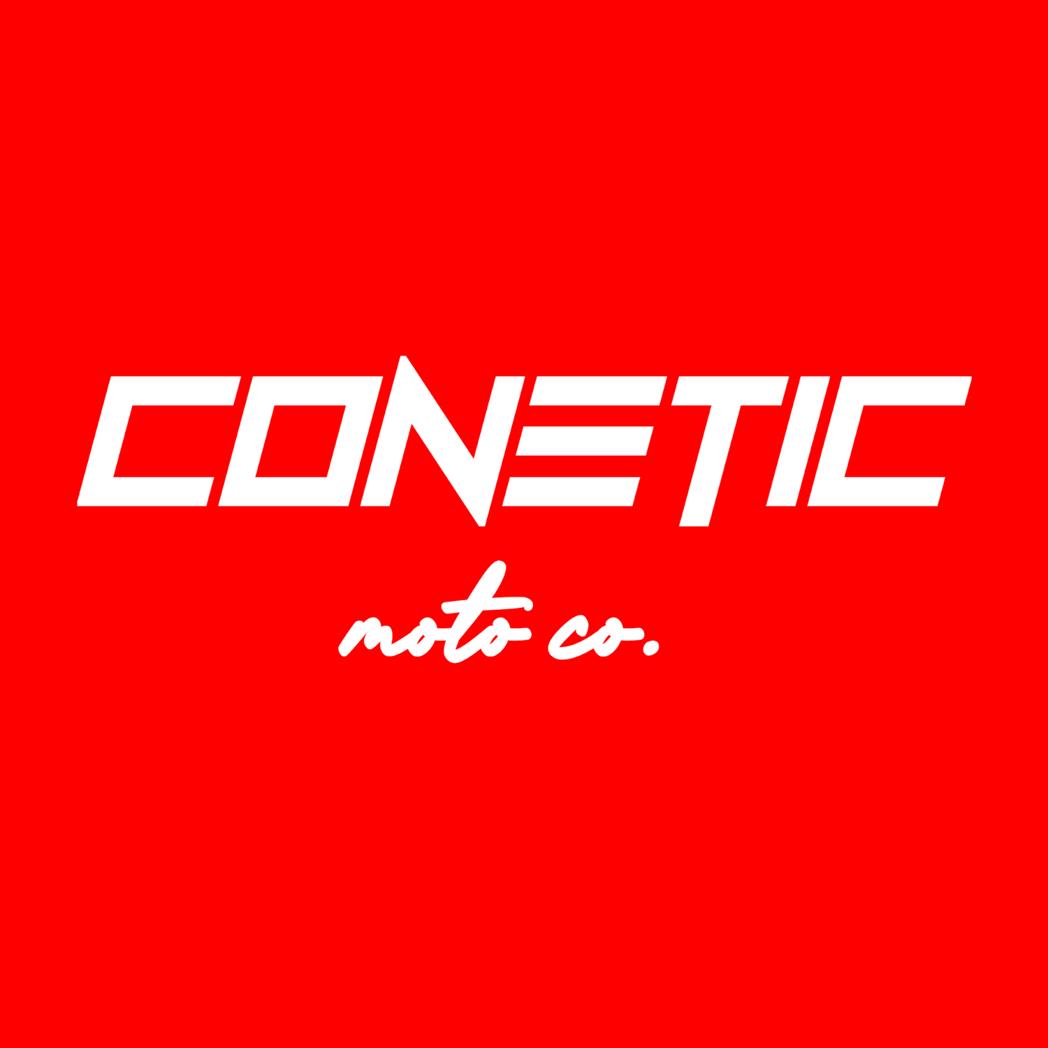 CONETIC MOTO CO. SQUARE LOGO RED